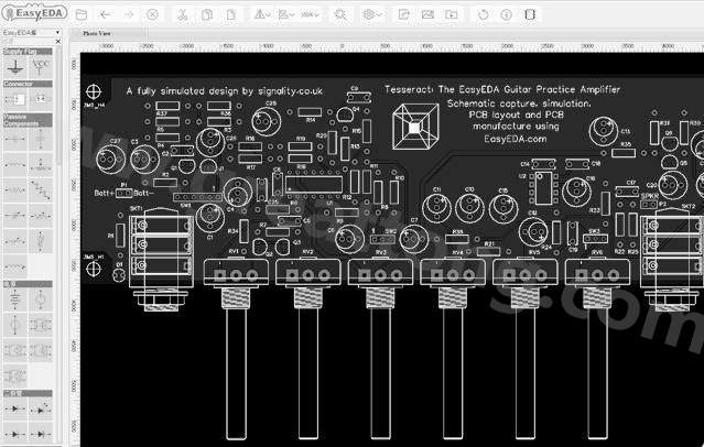以EasyEDA制作的吉他放大器布線