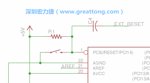 很多PCB設(shè)計(jì)者的設(shè)計(jì)不符合人體工學(xué)，他們使用很小的按鈕、不方便的元件配置和難以解讀的標(biāo)簽，千萬不要變成這樣！這次我們的設(shè)計(jì)有一個(gè)大小合適的重置按鈕（reset button）和可以清楚辨認(rèn)是否已經(jīng)接上電源的LED指示燈。