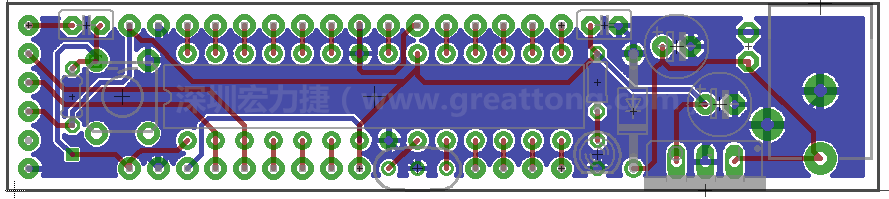 以上就是布線的所有步驟了。接下來就只剩下絲印（silk-screen）、建立Gerber檔跟drill檔和送去印刷電路板廠制作的步驟。